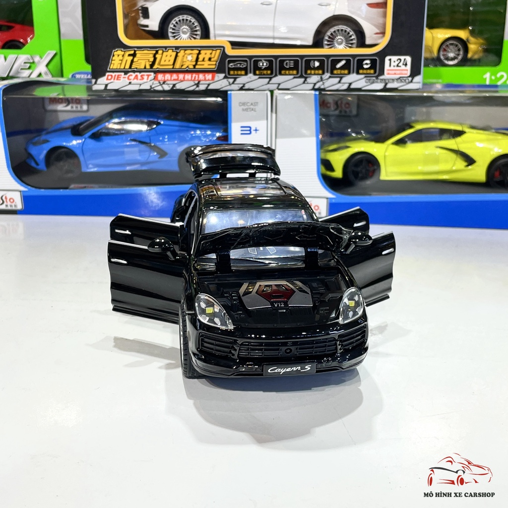 Mô hình xe kim loại Porsche Cayenne S tỉ lệ 1:24 hãng XHD (Đen+Trắng)