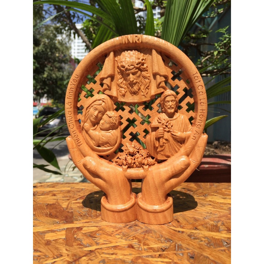 Tượng gỗ Chúa Giêsu - Đức Mẹ - Thánh Giuse để bàn