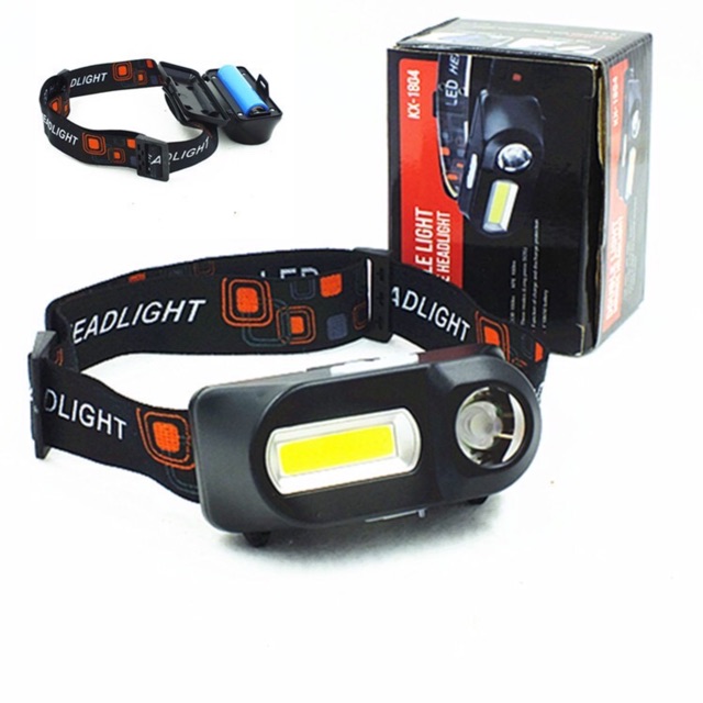 Đèn Pin Đội Đầu Mini KX-1804 Bóng Led COB+XPE Cáp Sạc Micro USB Dùng Pin 18650 Rời Dể Thay Thế