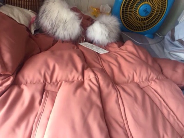 Áo khoác phao nữ cổ lông trơn | BigBuy360 - bigbuy360.vn