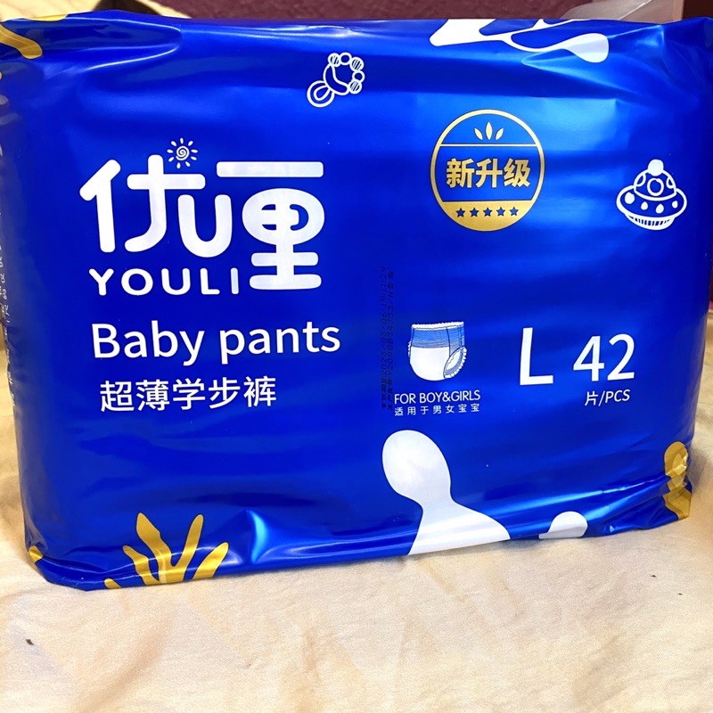 (combo 2 bịch) Bỉm dán/quần YOULI BABY PANTS Size S56/M48-44/L42/XL40/XXL36/XXXL34 nội địa Trung Quốc