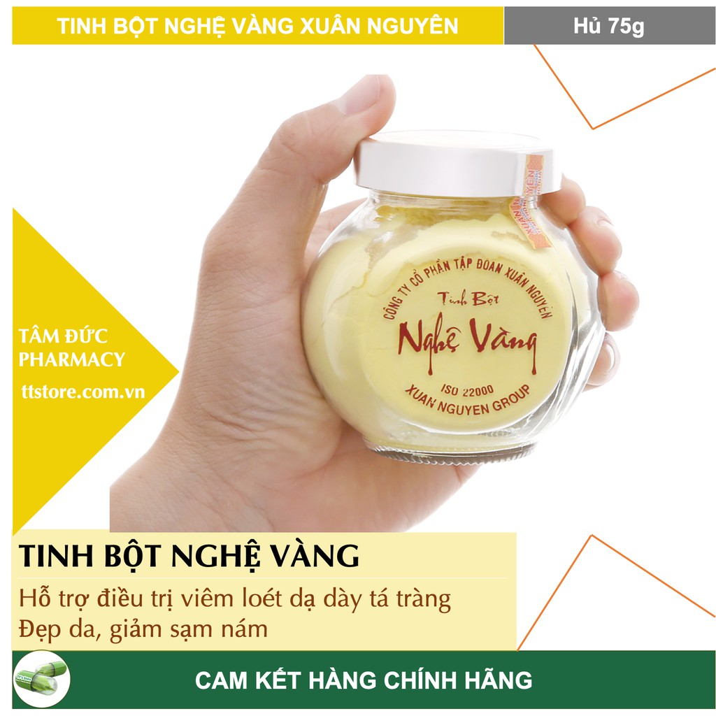 Tinh bột Nghệ vàng Xuân Nguyên [Hủ 75g / 160g] - Tinh bột nghệ nguyên chất 100%, cao cấp