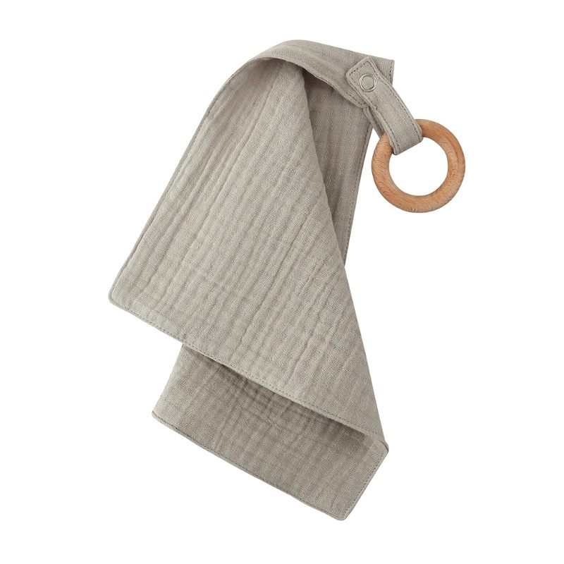 Yếm Ăn Vải Cotton Mềm Mại Có Vòng Nhẫn Xinh Xắn Cho Bé