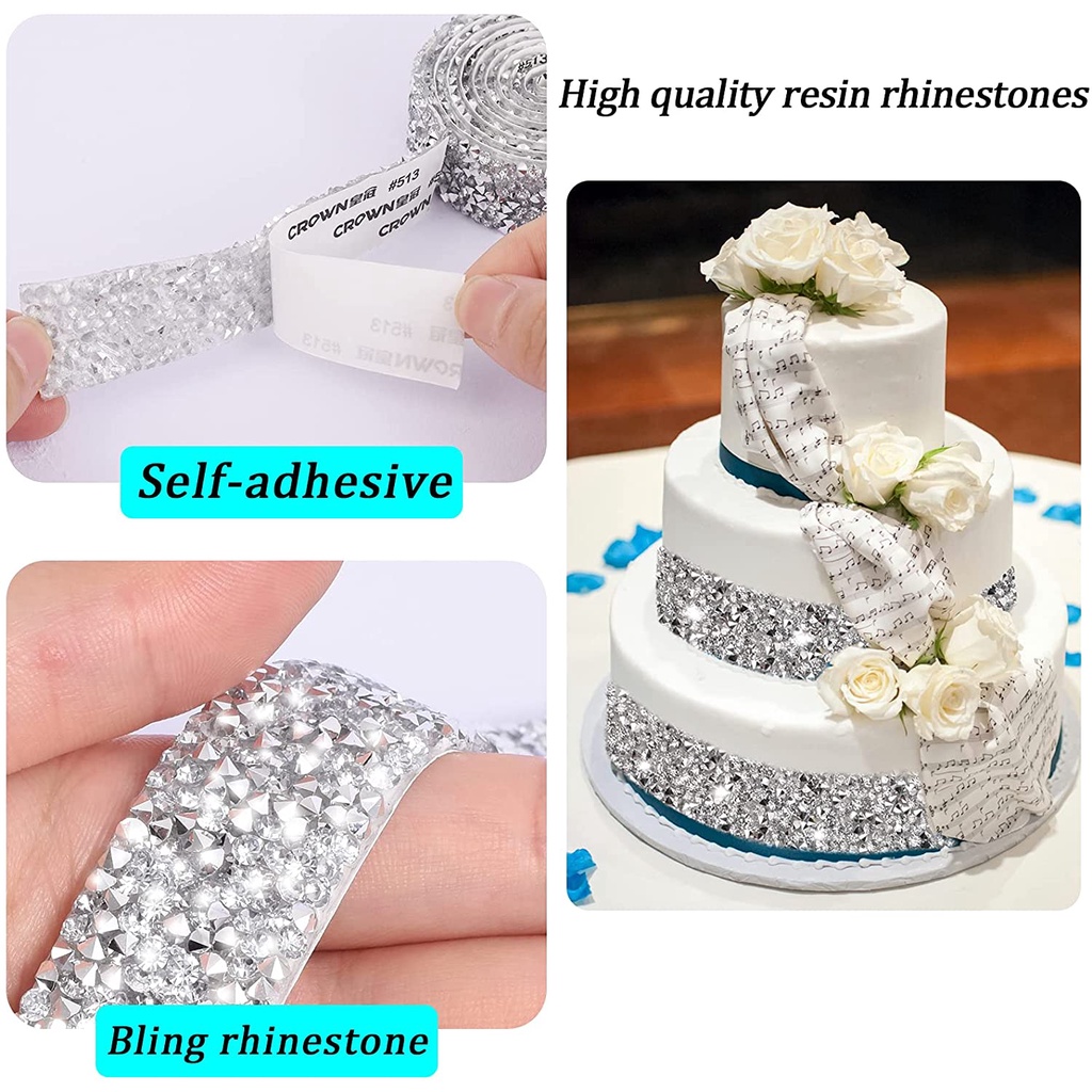 Cuộn Dây Ruy Băng Đính Đá Lấp Lánh 1 Yard