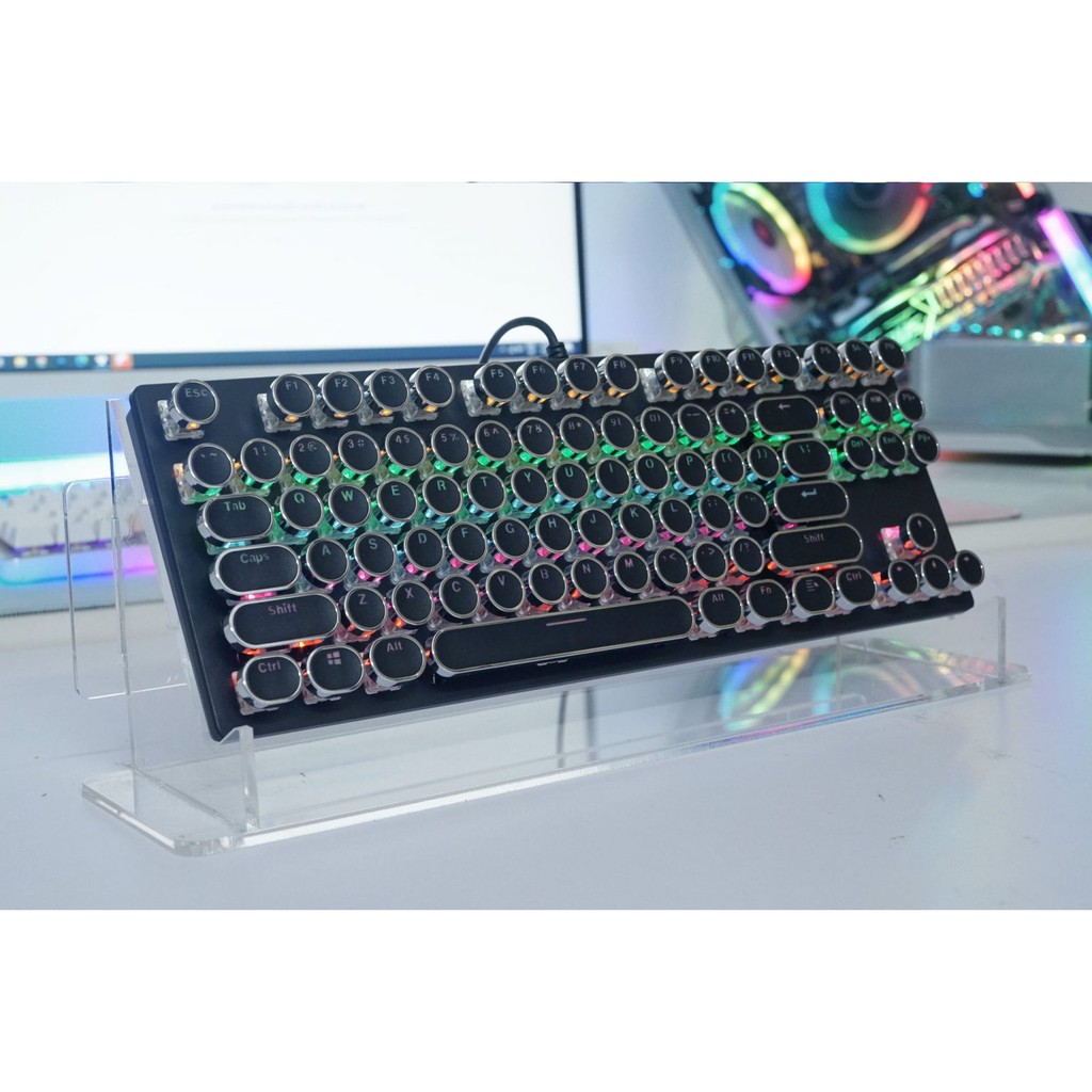 BÀN PHÍM CƠ HJK87 TKL NÚT TRÒN LED RAINBOW ĐEN Chopper Gaming Gear