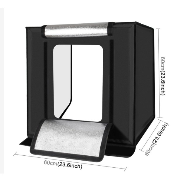 Hộp chụp sản phẩm 60x60 cm tích hợp đèn LED cao cấp - Tặng 3 phông nền