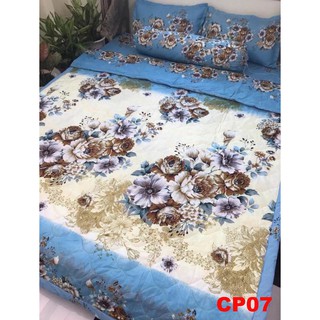 Set Chăn ga gối Cotton Poly 5 món CP06 siêu đẹp