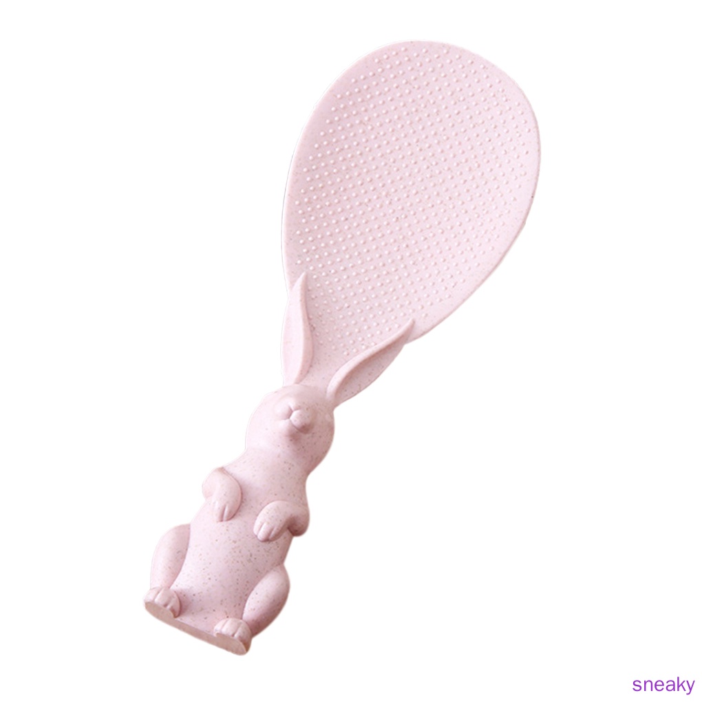 Muỗng Xới Cơm Bằng Nhựa Chống Dính Hình Động Vật Màu Hồng