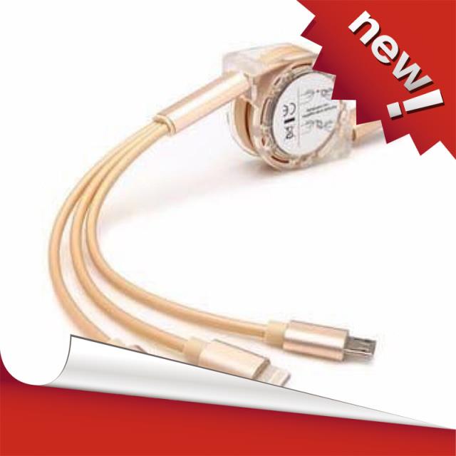 Cáp Sạc 3 đầu Sam sung, Iphone, Type C, dây rút ngắn lại gọn gàng (ảnh thật)