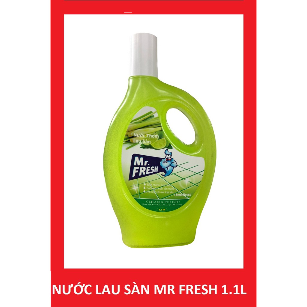 Nước thơm lau sàn Mr.Fresh 1.1L Hương Chanh sả - Đuổi ruồi muỗi côn trùng