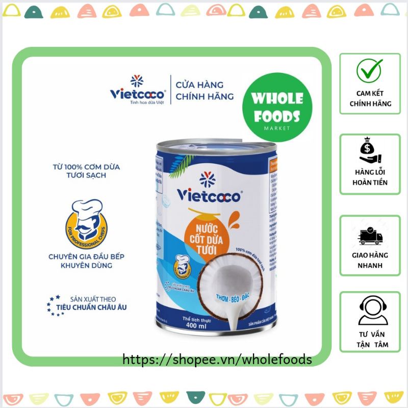 Nước Cốt dừa tươi Vietcoco 400ml