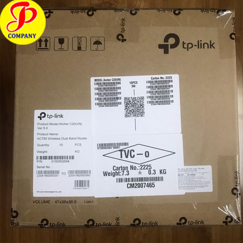 Thùng 10 cái Thùng 10 cái Phát wifi TP-Link Archer C20 AC750 - Băng tần kép - Chính hãng