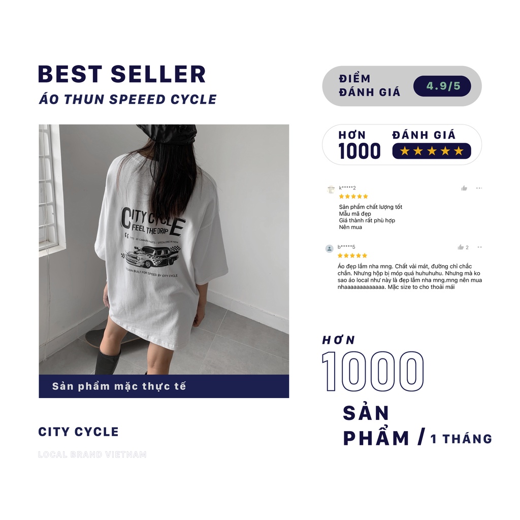 Áo thun local brand Speed City Cycle cotton form rộng nam nữ oversize unisex