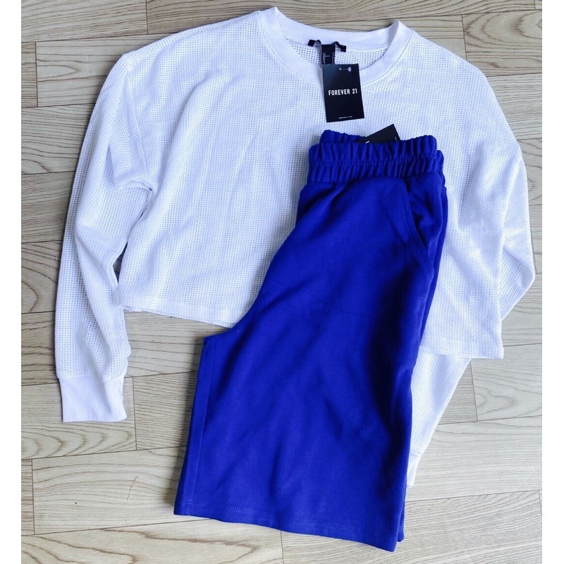 Áo croptop dài tay lưới trắng nhỏ vnxk