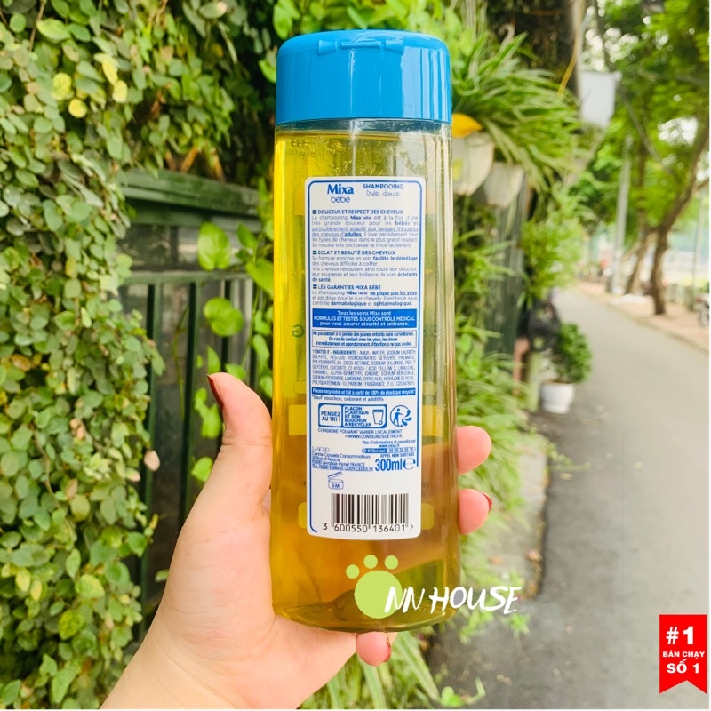 Dầu gội Mixa bebe 300ml dưỡng tóc bóng mượt an toàn cho bé từ sơ sinh, dầu gội đầu trẻ em, baby Shampoo - NN HOUSE