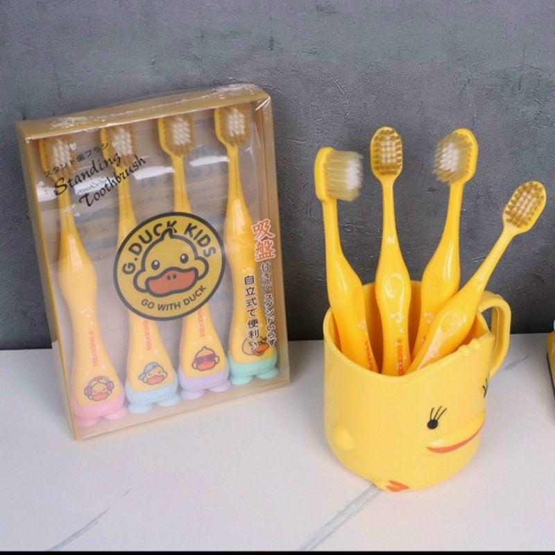 SET 4 BÀN CHẢI VỊT VÀNG CHO BÉ ~ BÀN CHẢI XUẤT NHẬT G.DUCK KIDS