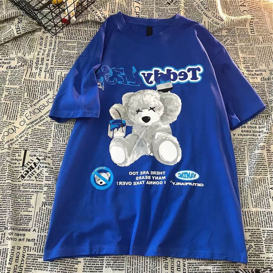Áo thun tay lỡ form rộng Oversize, áo phông tay lỡ form rộng Unisex, áo thun siêu xinh mẫu gấu