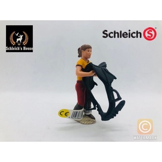 Mô hình động vật Schleich chính hãng người Cô gái ôm yên ngựa 13459 - Schleich House