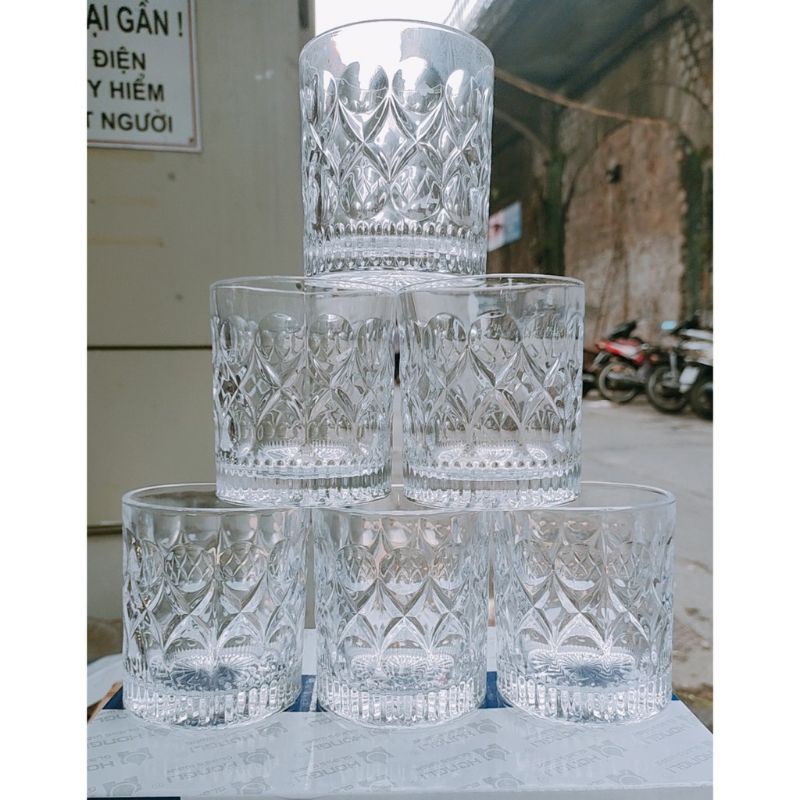 Bộ 6 cốc thủy tinh HONGLI 5412XO, 6 Ly thủy tinh 285ml
