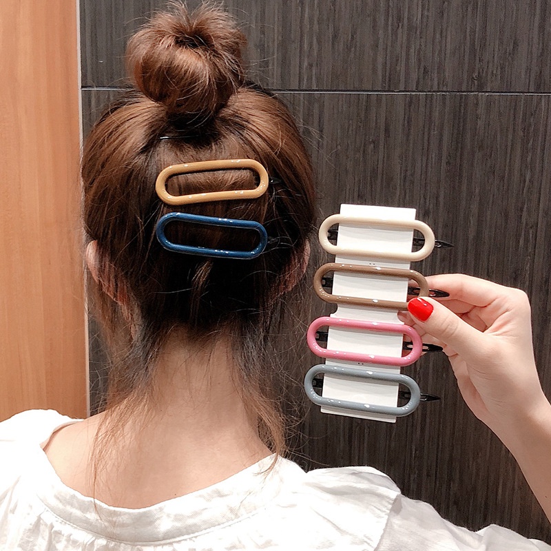 Kẹp Tóc Bên Hông Màu Sắc Đơn Giản Phong Cách Hàn Quốc Cho Nữ