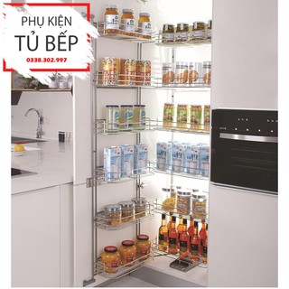 Kệ đồ khô liên hoàn 12 ngăn 6 tầng chất liệu inox Không gỉ, lắp tủ bếp để gia vị tiện lợi