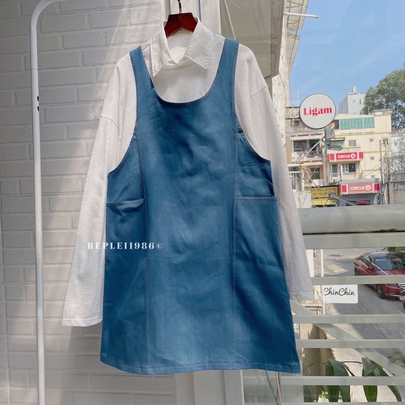 [ẢNH THẬT ĐỘC QUYỀN REPLEI1986] Yếm jeans suông cute