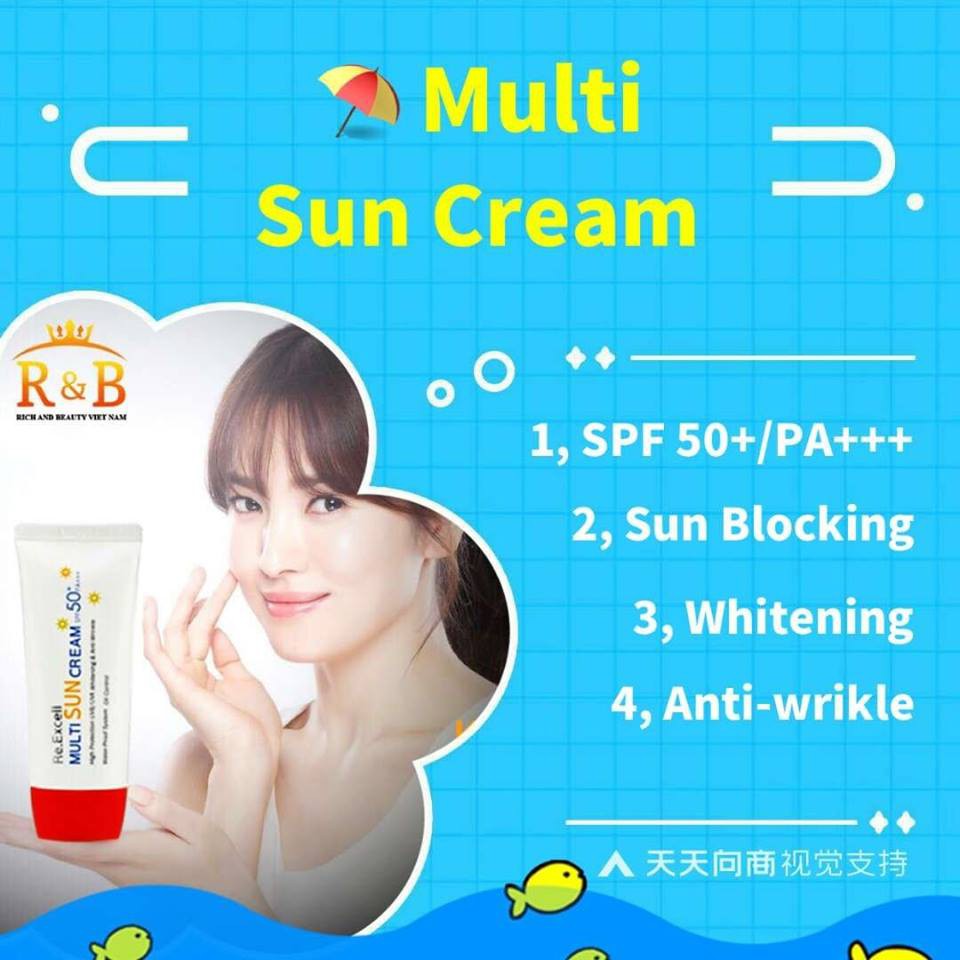 Kem Chống Nắng cao cấp Hàn Quốc Multi Sun Cream SPF50+/PA+++ ngừa lão hóa, kháng kích ứng, lên tone sáng mịn | BigBuy360 - bigbuy360.vn