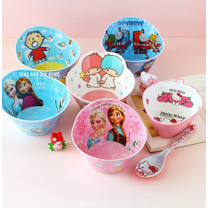 Bát Ăn Kiểu Dáng Hoạt Hình Ngộ Nghĩnh Cho Bé ❤️FREE SHIP❤️ Bát Ăn Dặm Elsa, Người Nhện An Toàn Cho Trẻ Em