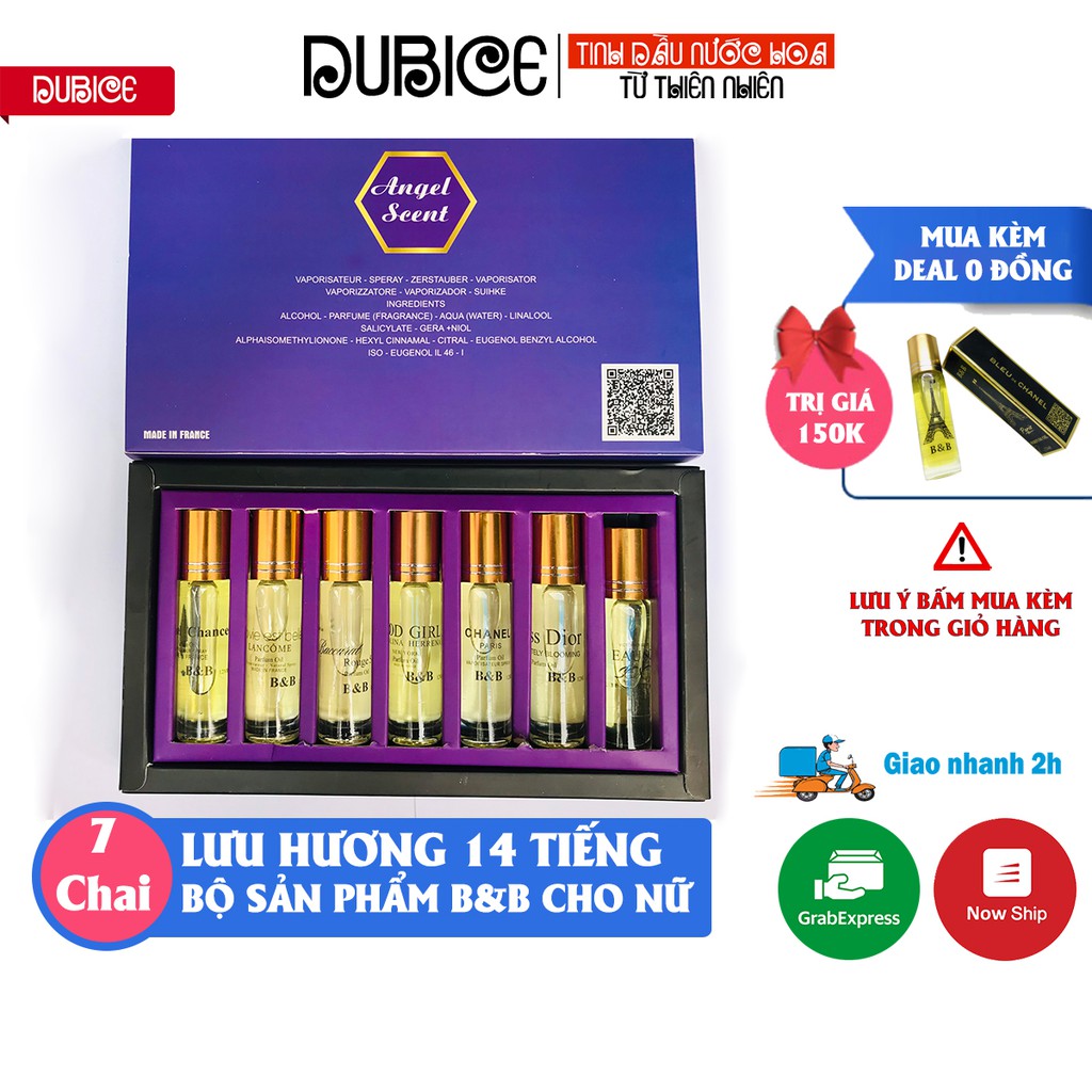 [Lưu hương 14 tiếng] Bộ 7 chai tinh dầu nước hoa Nữ BB, hàng cao cấp, dạng lăn 12ml