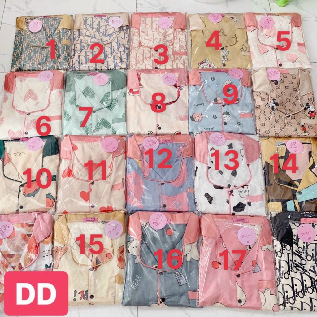 Bộ Pijama nữ mặc nhà họa tiết xinh xắn