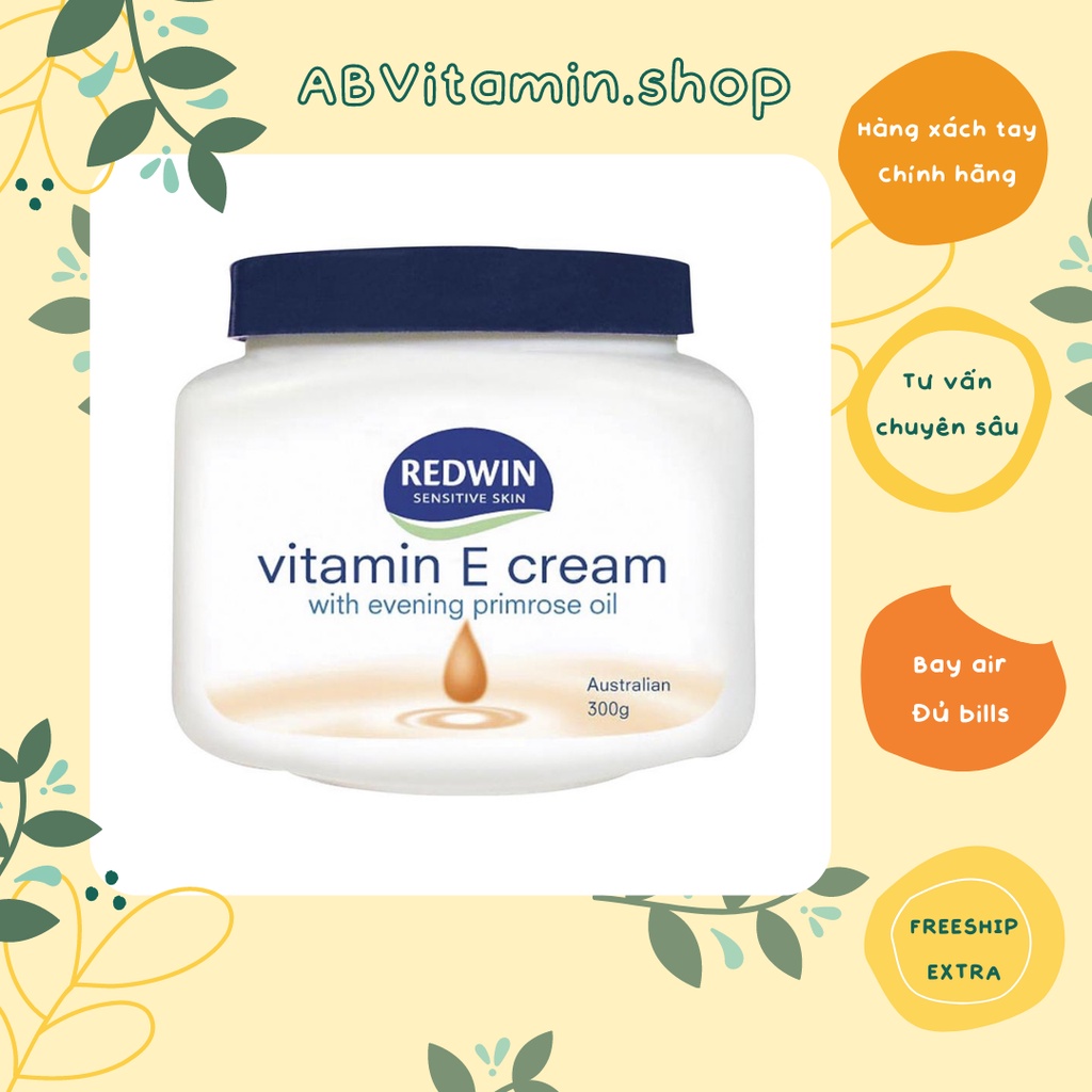 Kem dưỡng vitamin E Redwin Úc hũ 300g Bill Chemist