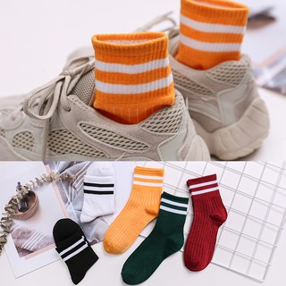 Tất Len Gân Style Hàn Cổ Cao 2 Sọc