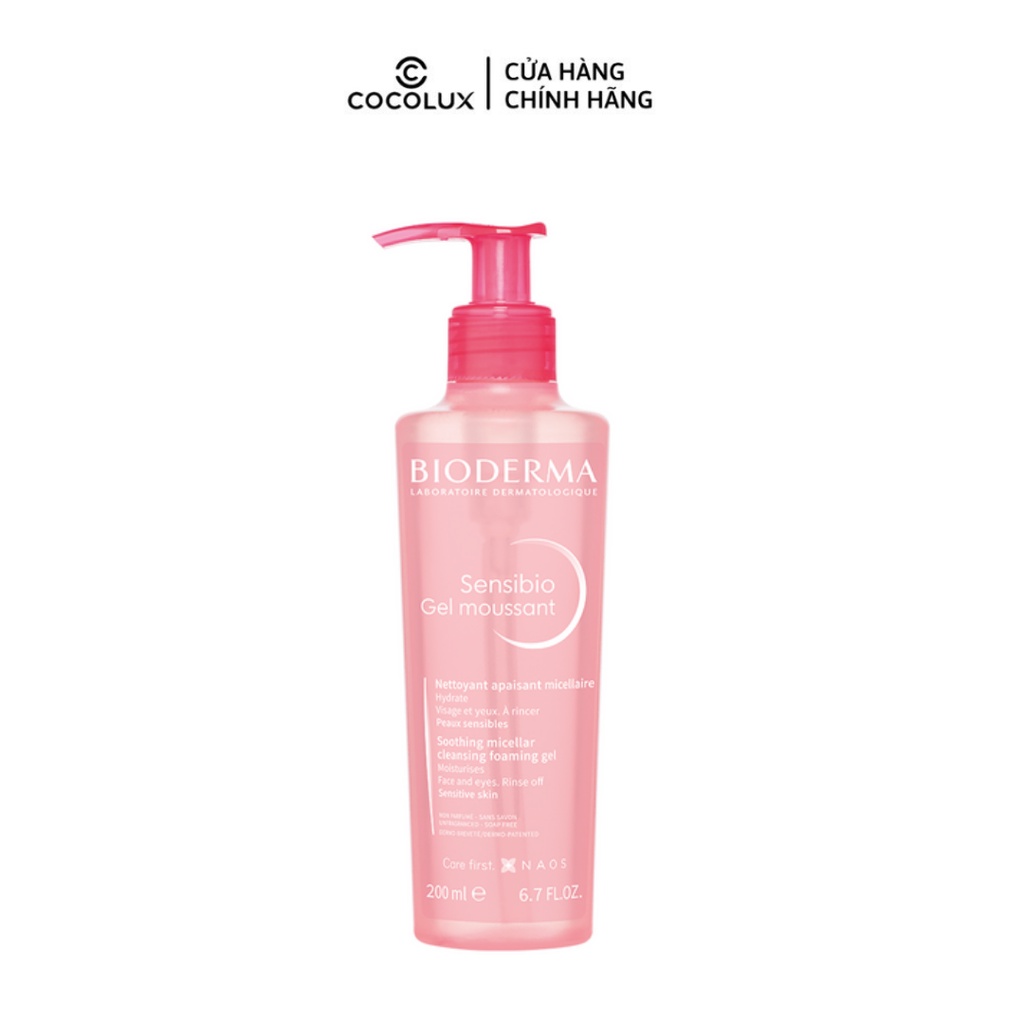 Gel Rửa Mặt Tạo Bọt Cho Da Nhạy Cảm Bioderma Sensibio Gel Moussant 200ml