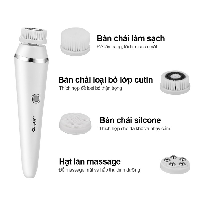 [Mã FMCGMALL - 8% đơn 250K] Máy rửa mặt CkeyiN 4 trong 1 làm sạch sâu không thấm nước | BigBuy360 - bigbuy360.vn
