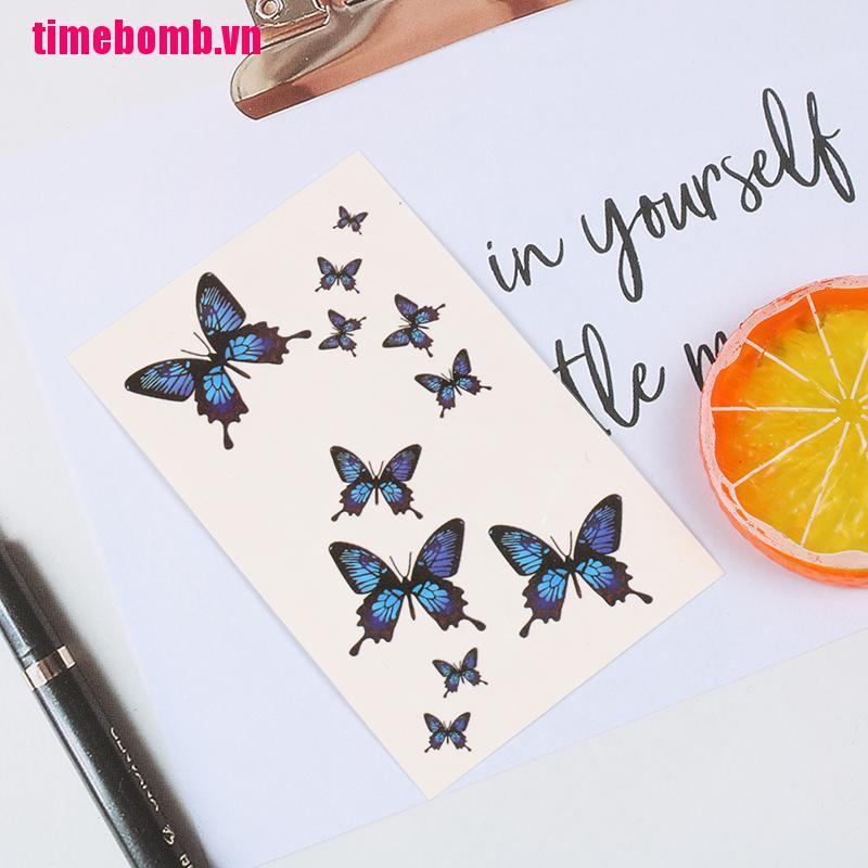 Hình Xăm Dán Tạm Thời Hình Bướm 3d