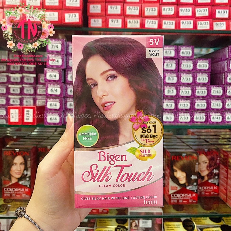 Thuốc Nhuộm Tóc Phủ Bạc Bigen Silk Touch Cream Color số 5V Mystic Violet