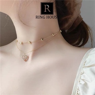 Dây Chuyền Choker 2 Tầng Nữ Cá Tính Dễ Thương Ring House