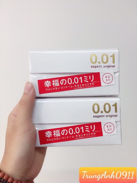 Bao cao su Sagami 0.01 Nhật Bản- siêu mỏng hộp 5 chiếc