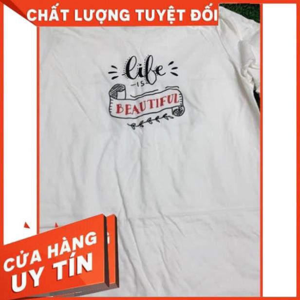 Váy đầm thun mãi có tay dáng suông Thái Lan chính hãng màu trắng Free size mặc hè thoáng mát thấm hút mồ hôi dễ phối đồ