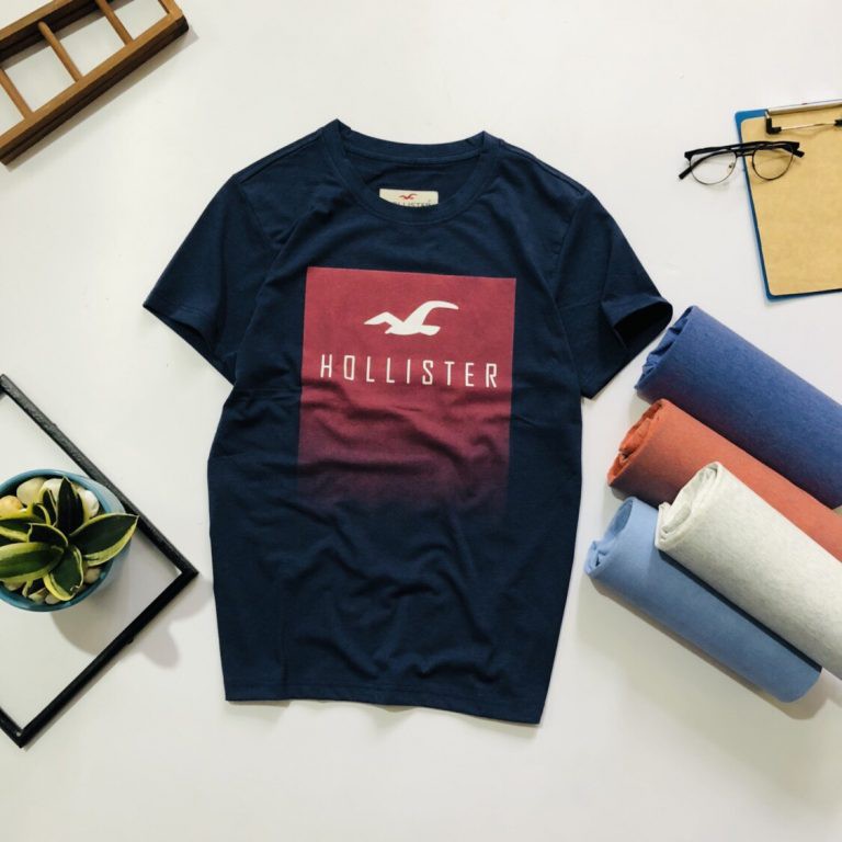 Áo thun nam tay ngắn cổ tròn Hollister M2 cổ tròn, vải cottn cao cấp 4 chiều