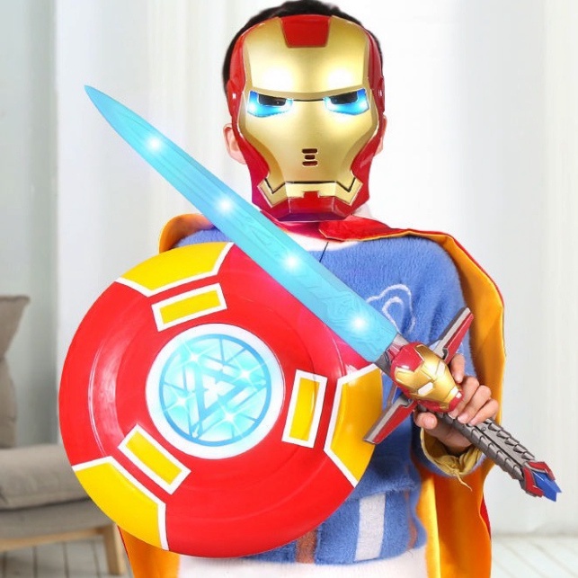 Găng tay chưởng của đội người sắt và bộ quần áo ironman Siêu Anh Hùng Avengers Marvel Cho bé spiderman