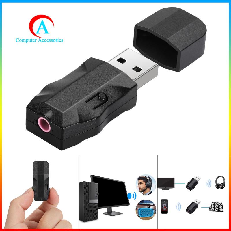 USB Bluetooth 5.0 Audio Transmitter Receiver 2 in1 Adapter For TV PC Car