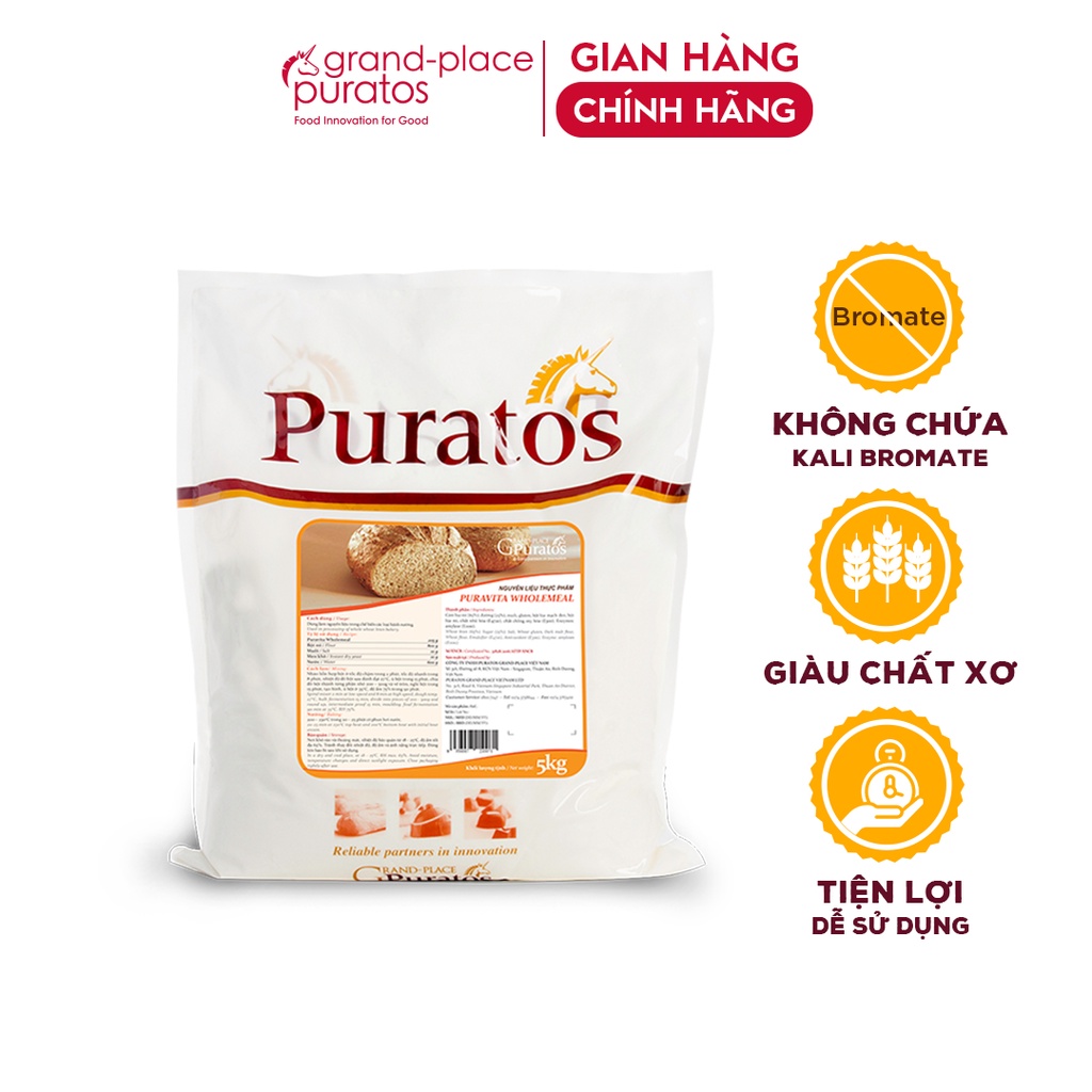 Bột Trộn Bánh Mì Dinh Dưỡng Puravita Wholemeal Puratos Grand-Place VN-5 Kg-4116073