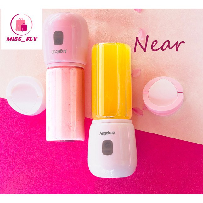 [6 Lưỡi] Máy Xay Sinh Tố Thủy Tinh Cầm Tay Anglecup Kèm Dây Sạc Siêu Tiện Lợi