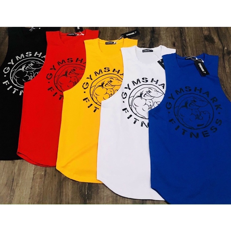 ÁO TANKTOP NÁCH RỘNG GYMSHARK LOGO TRÒN CHẤT THUN COTON THẤM HÚT MỒ HÔI CÓ GIẢN TỐT