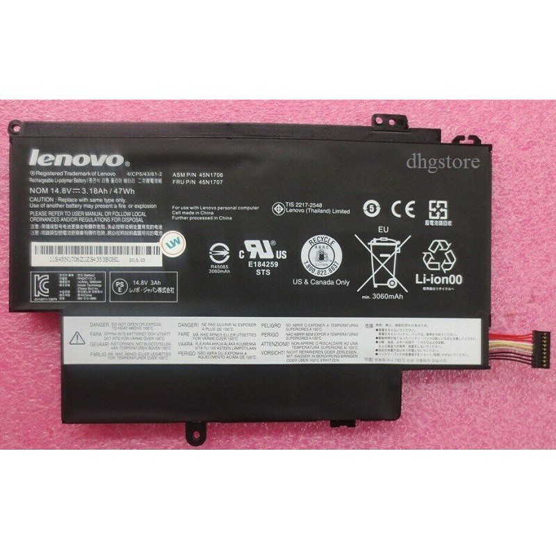 Pin laptop Lenovo Thinkpad Yoga S1 S1-S240 12.5&quot; 45N1704 45N1705 45N1706 45N1707