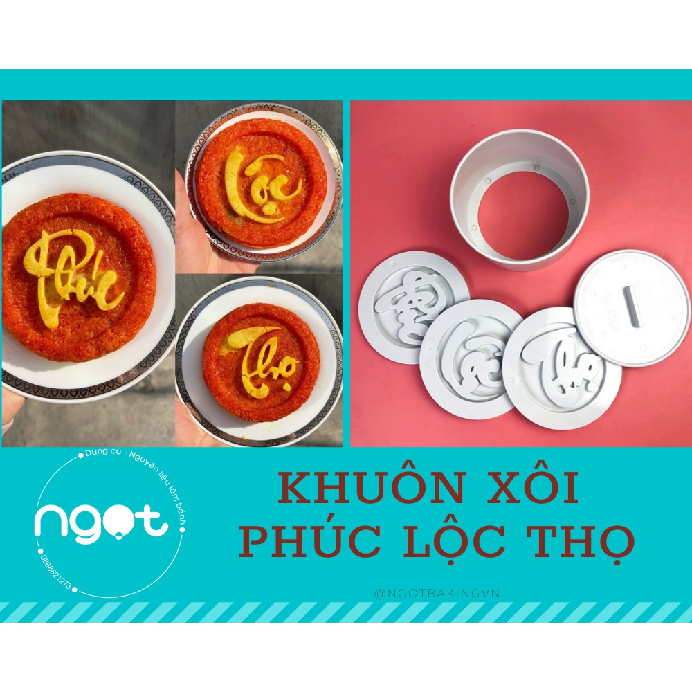 Bộ khuôn làm xôi - khuôn xôi - khuôn làm bánh phúc - lộc - thọ chất liệu nhựa chịu nhiệt cao cấp