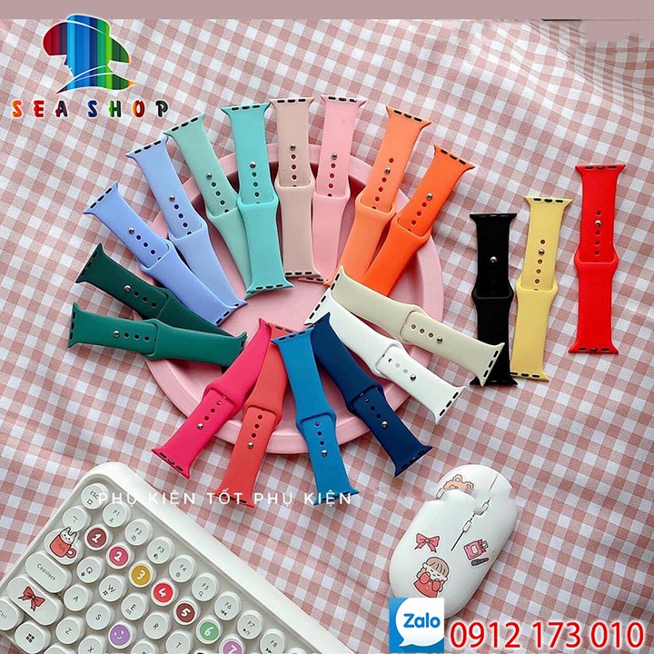 Dây đeo đồng thông minh Serie 2, 3, 4, 5 chất liệu nhựa dẻo - Đủ màu - đủ size 38mm, 40mm, 42mm