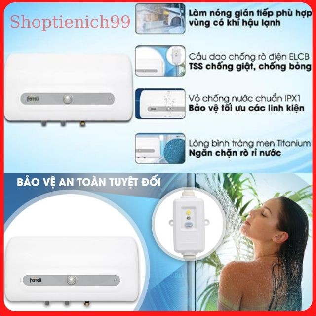 Bình Nóng Lạnh Ferroli Ngang 15L-20K- 30Lít QQ-ME Bảo Hành 8 Năm Siêu Bền Chính Hãng Giá Rẻ Tại Hà Nội.