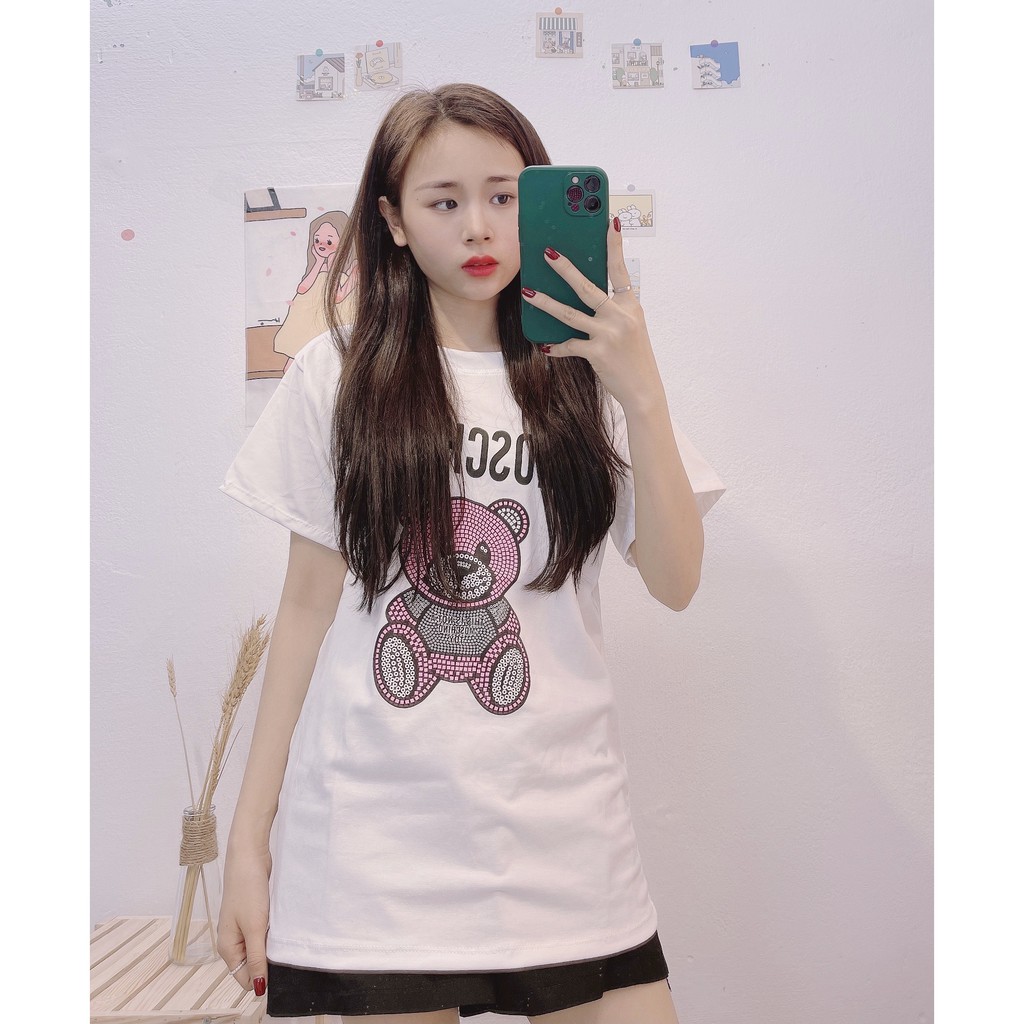 Áo Phông In Hình Gấu Nổi Bật Thời Trang QCCC Loại 1 Free Ship, Áo Phông Cotton Mát Chất Mịn Giá Rẻ, Form Giấu Quần, MN03 | BigBuy360 - bigbuy360.vn